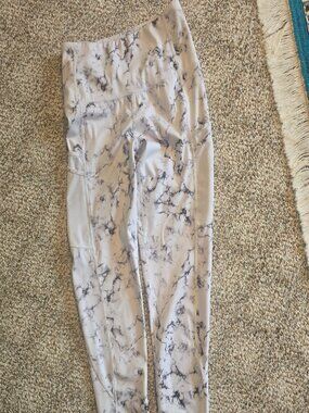 Athletex Marble Hi Rise Leggings M, Stay Cool Dry Fresh, Double Side pockets